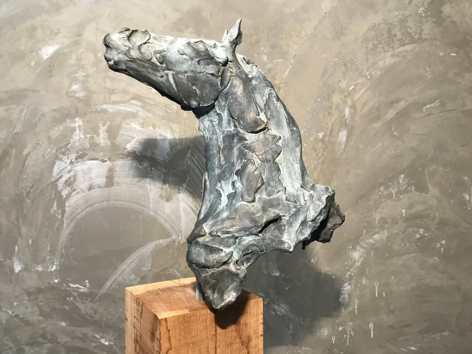 Bronze horse head sculpture Romulus equestrian sculpture