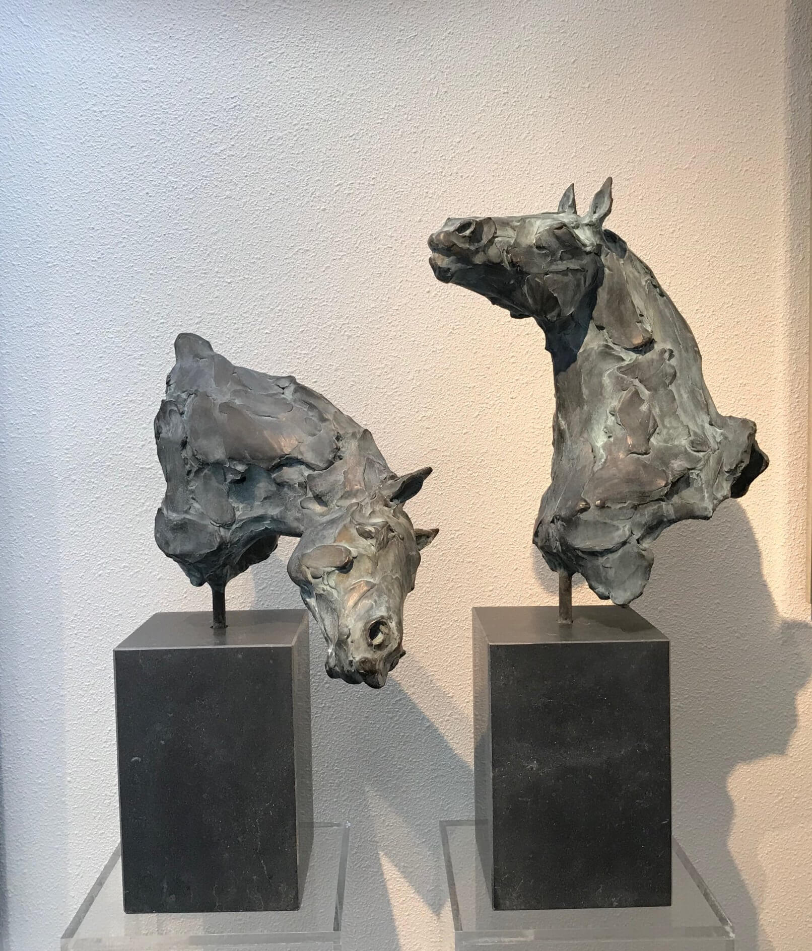 Horse head sculpture bronze couple Romulus and Remus