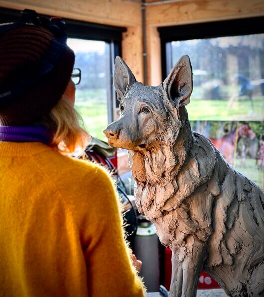 Sculpture German Shepherd life-size Sculpture German Shepherd bronze life-size