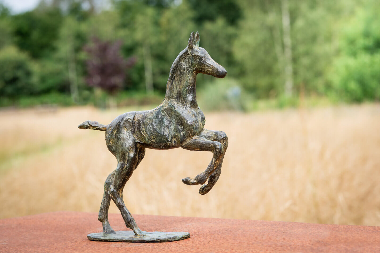 Foal sculpture bronze erect canter lilly
