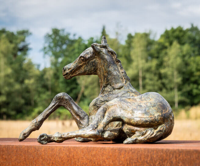Bronze figurine newborn foal