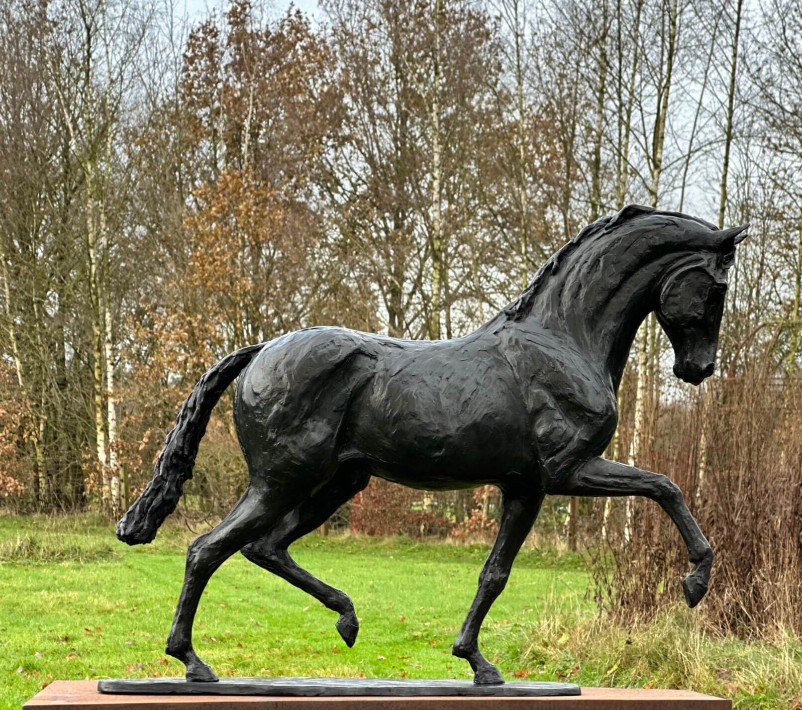 Bronze dressage equine sculpture