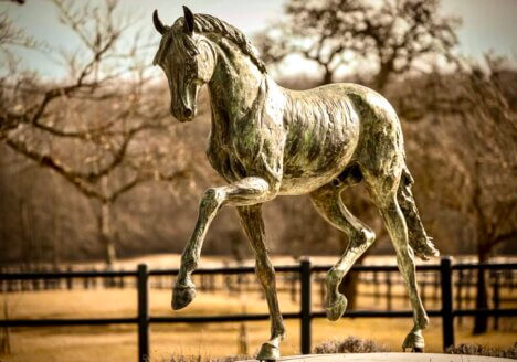 Life size horse sculptures