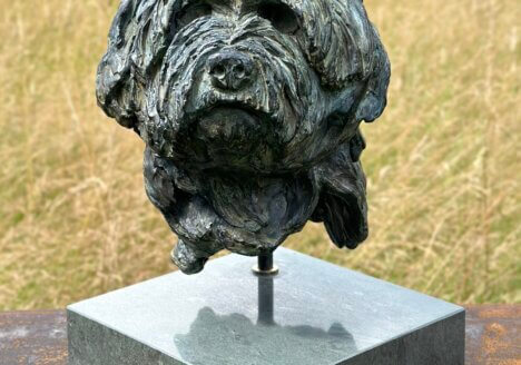 Boomer dog statue bronze head life-size