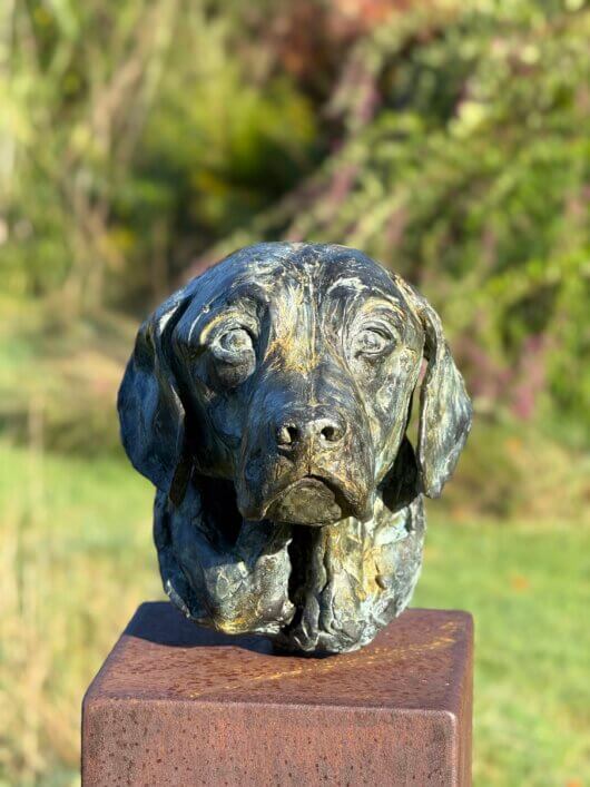 Statue chien Labrador en bronze Statue Tête de chien Labrador